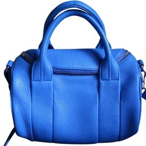 Alexander Wang Rockie Duffle Blue Leather Satchel